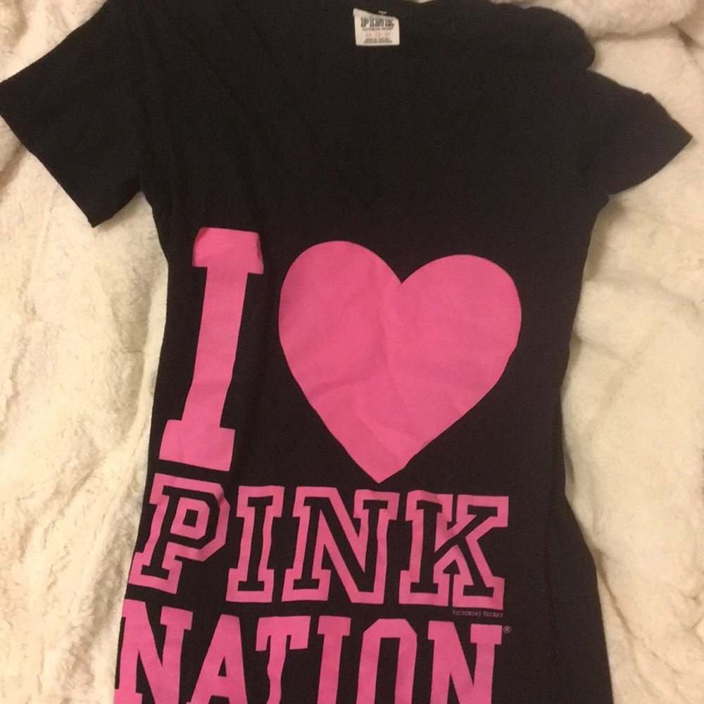 Victoria’s Secret Pink Nation Black V Neck